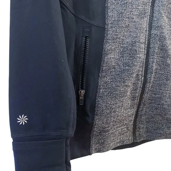 ATHLETA Girls Activewear Zip Jacket in Gray/Black - Picture 5 of 6
